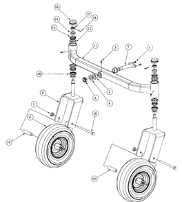 Front Caster Assembly Diagram and Parts List for 3654 53AB5B8K100-ZT54 Cub Cadet Lawn Mower